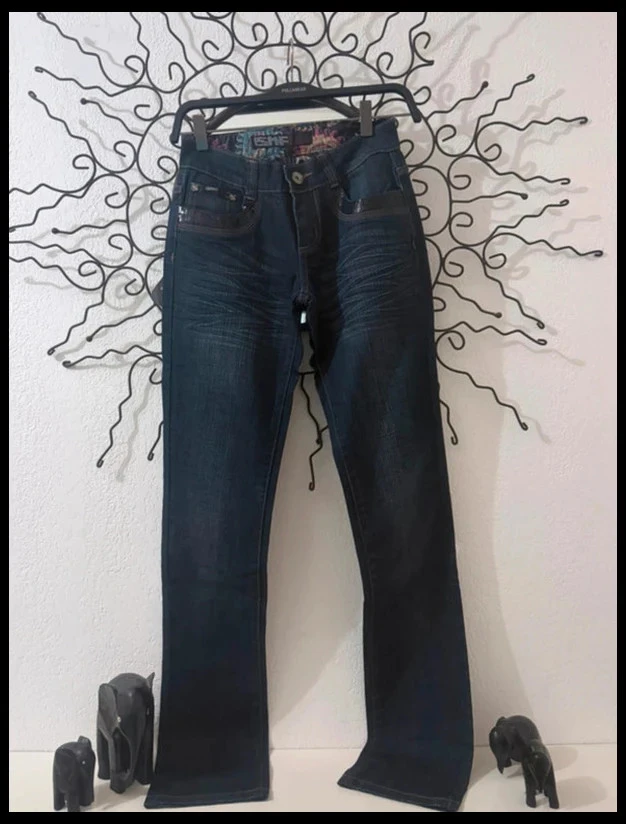 Jean SMF Bootcut Neuf avec Étiquette - Sequins & Denim Brut - Taille 27 (36)